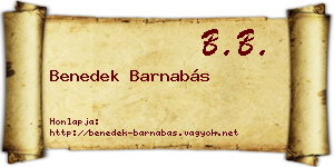 Benedek Barnabás névjegykártya