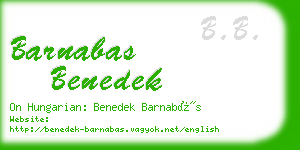 barnabas benedek business card